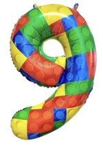 32 Inch Building Block Number 6 Balloons 9 year old Large Big Helium Foil Mylar