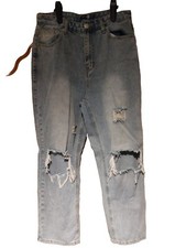 LADIES BOOHOO RIPPED DENIM