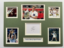 Tennis Stefan Edberg Signed 16" X 12" Double Mounted Display