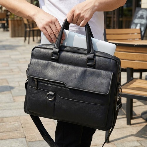 Leather briefcase men - leather,