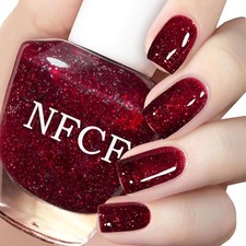 Glitter Nail Polish Wine Red Nail Varnish Burgundy Red Nail Polish Long Lasti UK
