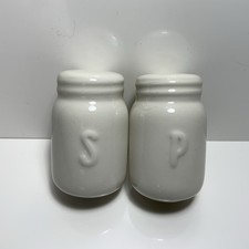 Salt & Pepper Pots Off-White/Cream Ceramic Salt Pepper Shakers