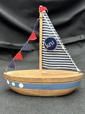 Vintage Wooden Pond Boat / Sailboat Nautical Home Decor Yacht Sails Marinestore