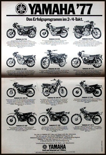 1977 yamaha 750 650 - 500, 360