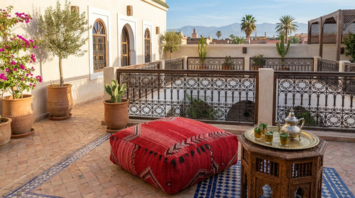 Moroccan kilim pouf - kilim,