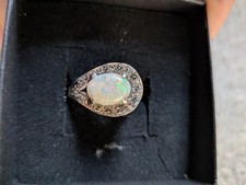 Vintage Crystal Opal & Diamond