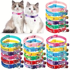 6 Adjustable Cute Cat Collar Camouflage Bell Camo Cat Pet Puppy Snap Buckle UK