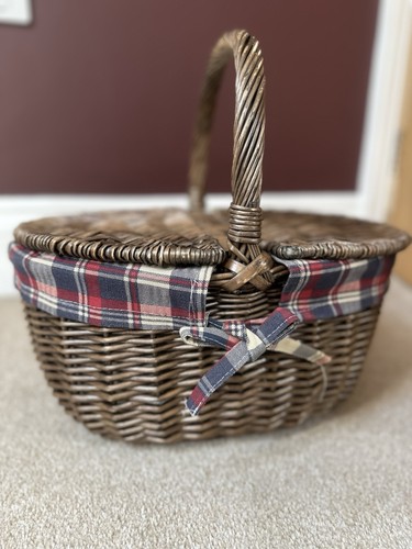 Wicker picnic basket with - picnic,