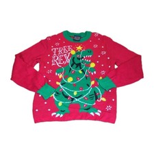 Well Worn Holiday Sweater Kids Ugly Christmas Jumper TREE REX Light Up