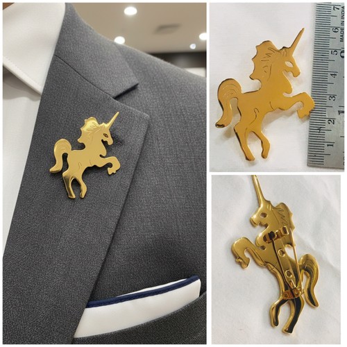 Rearing horse brooch 18k gold - brooch,
