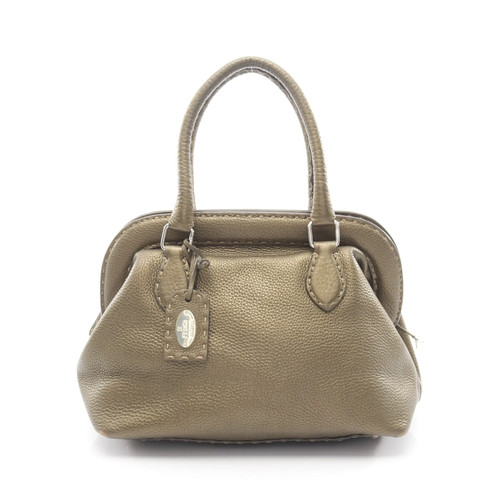 Fendi handbag green leather - handbag,