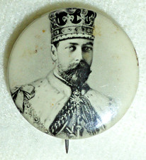 Rare Antique King George V  1911 Coronation Souvenir Tin Button Badge