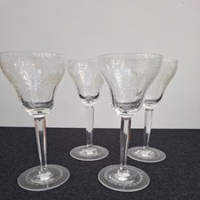 4 Vintage Antique Etched Wine