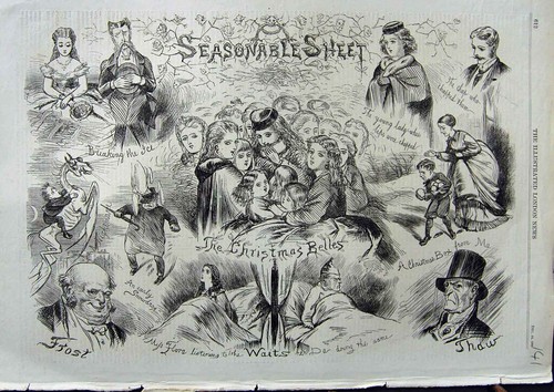Original old antique print - old,