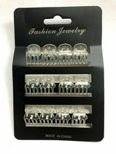 12 CLEAR 1.5cm MINI HAIR CLAW HAIR CLIPS~HAIR GRIPS~BULLDOG CLIPS  ACCESSORIES 