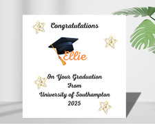 Personalised Graduation Card ' Congratulations Name On Your Graduation'