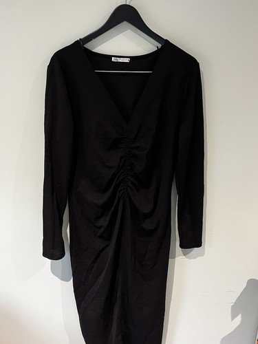 Black zara pull midi dress - zara,