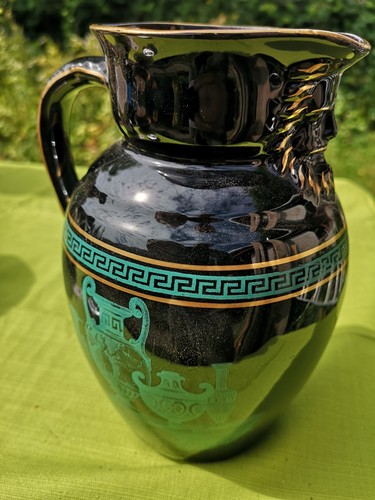 Victorian black mask jug - black,