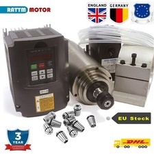 【UK】CNC Spindle Motor Kit 2.2KW Water cooled spindle 24000RPM 8A+HY VFD 220V 3HP