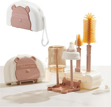 6-in-1 Baby Bottle Cleaning Kit with Brush Set, Drying Rack & Storage Box