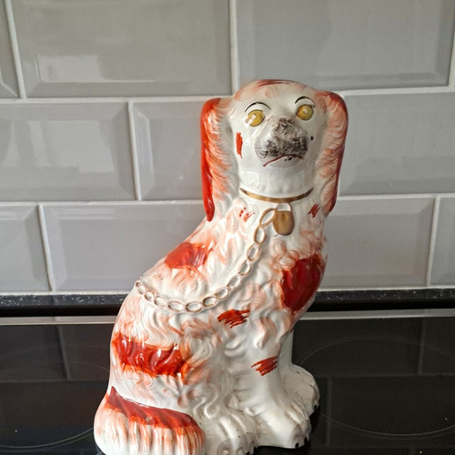 White orange glossy ceramic - glossy,