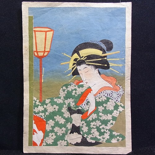 Antique 1920 woodblock - , ca.1920