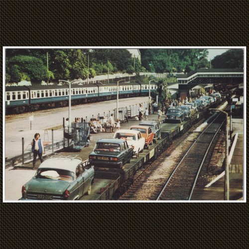Motorail train with cars - with, on