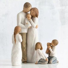 Full Range Simulated Wood Relationship Family Children Mother Figure Ornaments