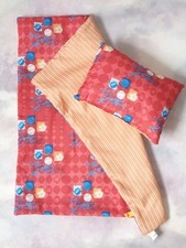 Build A Bear, Bear Sized Red Sports League Reversible Duvet Cover & Pillow. B167