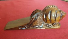 Fish Solid Wood Door Stop / Wedge 19.5 cm long beautifully carved