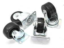 Lot of 4 Colson Swivel Plate Wheel Casters Black Rubber 3" Dia Replacements