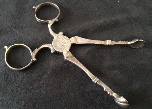 Antique sterling tongs - antique,