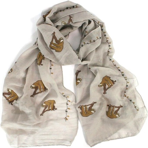 Sloth scarf 180cm 50cm cream - sloth,