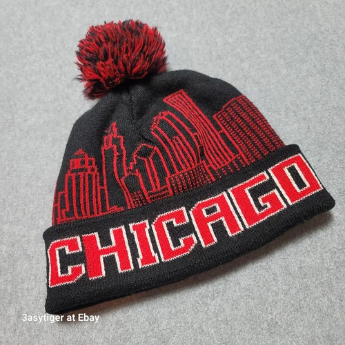 Chicago black red pom hat - black,