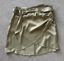 Zara sexy mini satin olive coquette grunge Autumn fairy whimsical bodycon skirt