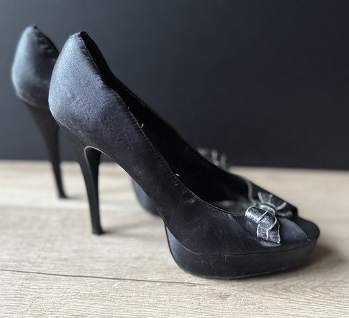 New look shoes black peep - new,