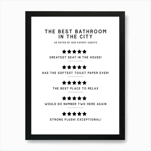 Bathroom ratings art print - bathroom,