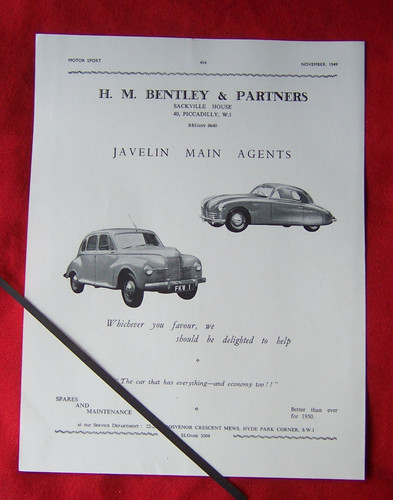 Jowett cars javelin agents - jowett,