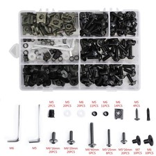 198pcs Black Fairing Bolts Screws Kit For Yamaha YZF R6 R1 R25 R125 R3 MT XJR UK