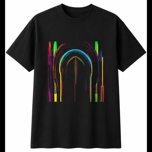 Colourful surfboard neon glow - colourful,