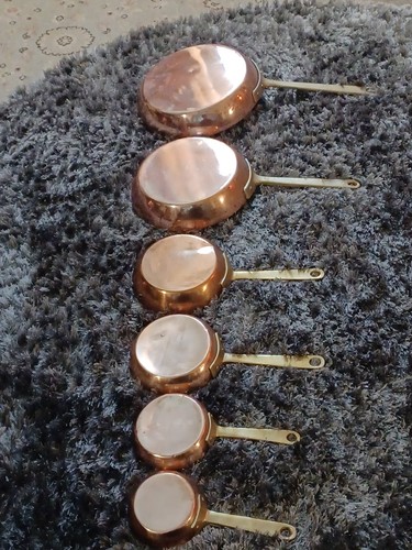 Antique set six copper - antique, &