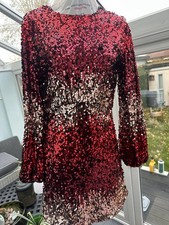 Beautiful Love&Rose Next Sequin ombre Dress Party occasion . UK14. Red/rose gold