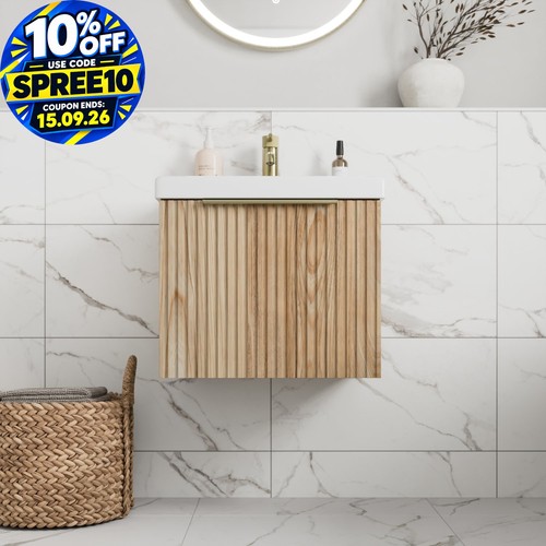 Fluted 500mm bathroom vanity - fluted,