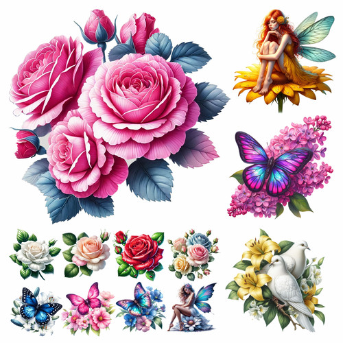 Floral flowers vinyl - floral, wall