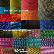 2mm Paracord Reflective Micro Cord Strong Bushcraft Lanyard Camping Hiking DIY