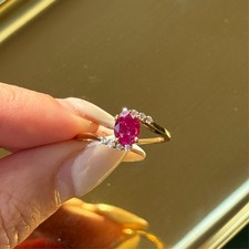 Natural Ruby Diamond Engagement Ring, 1ct Pigeon’s Blood Red  Untreated AAA