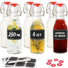 6 Glass Bottles with Swing