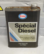 Vintage French ESSO Special Diesel Motor Oil Can / Tin 2 Litres ES91