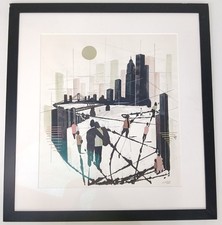 Sun Gazers Carmen Carpena Abstract Painting 2024 Acrylic Framed -WRDC