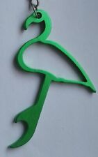 VINTAGE Old Green Metal Keyring Key Ring Bird Pelican 